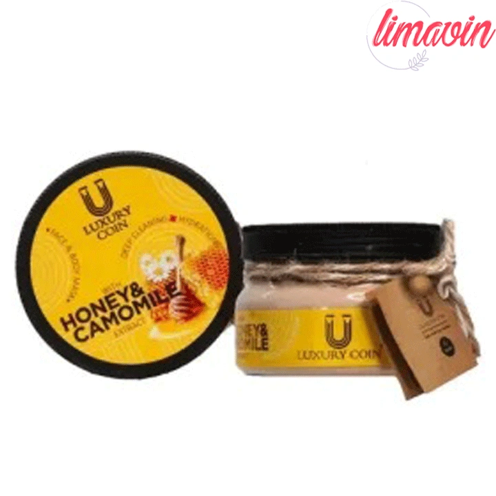 ماسک اسکراب صورت و بدن عسل و بابونه لاکچری کوین 300 گرمی