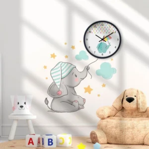 ساعت دیواری کودک سال بردز طرح فیل مدل CW-Elephant