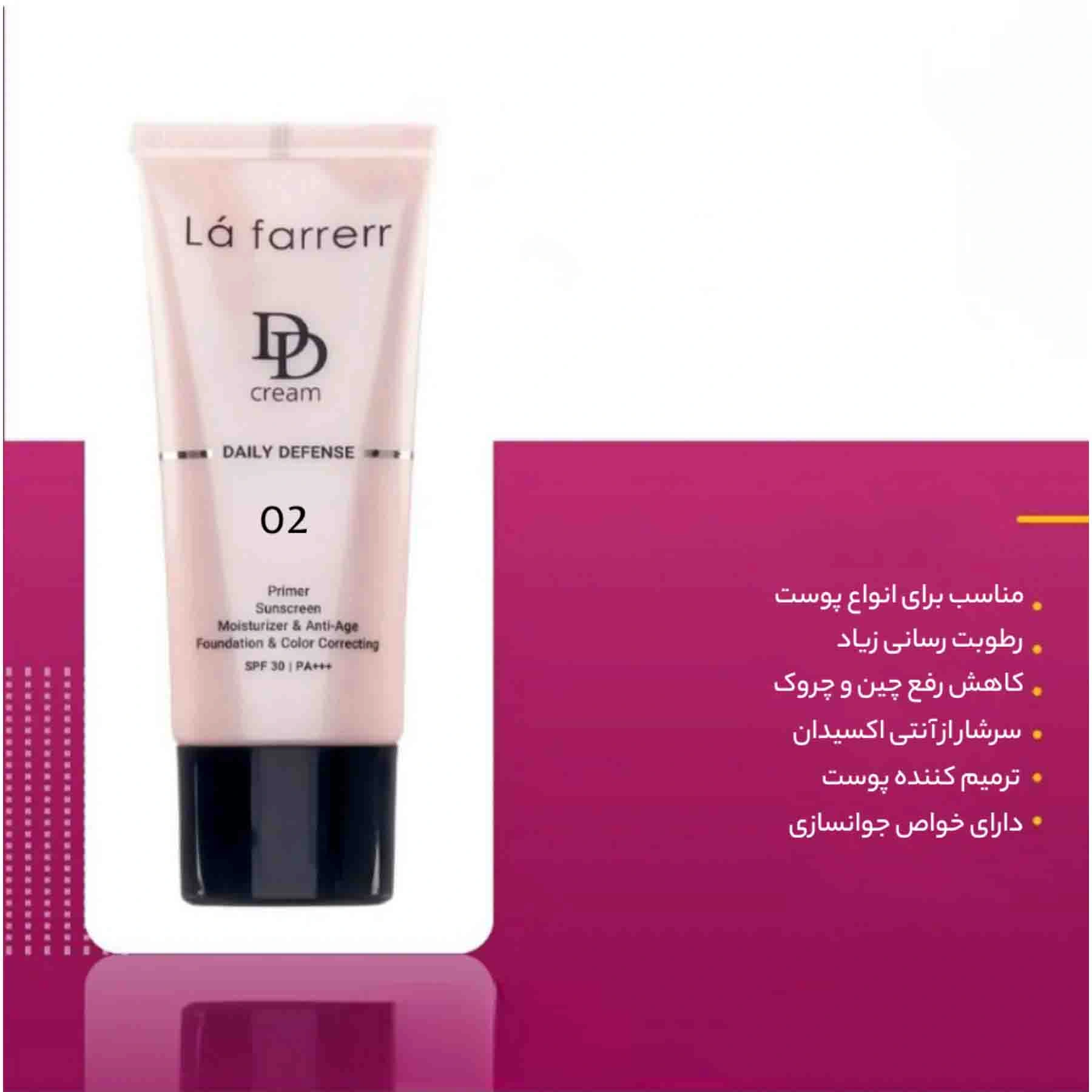 دی دی کرم رنگی لافارر SPF 30 02 انواع پوست