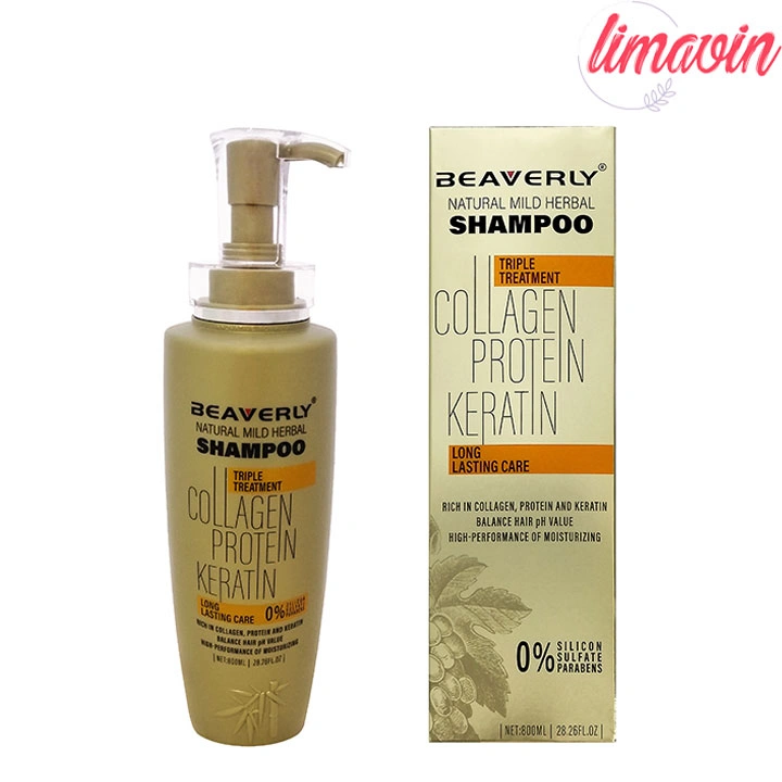 شامپو تقویت کننده مو بیورلی مدل Collagen حجم 800 میلی لیتر