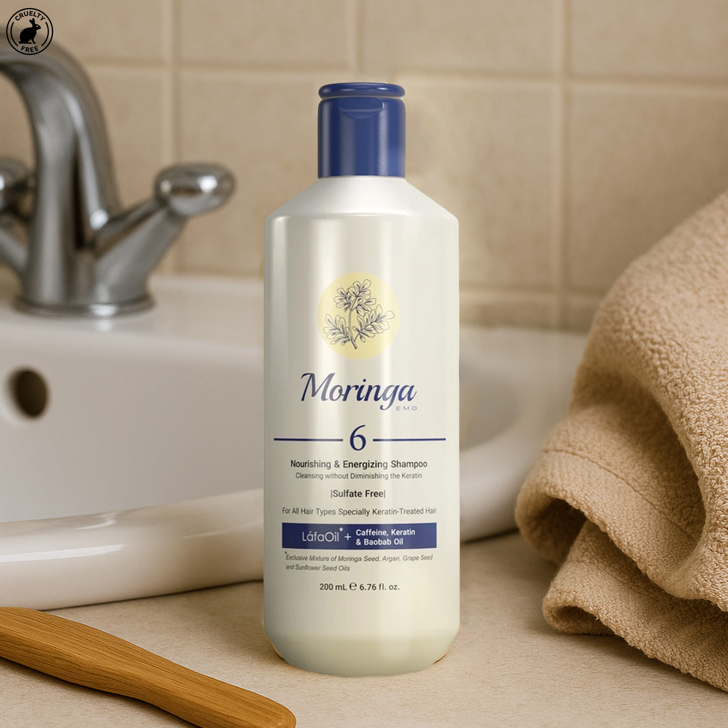 شامپو بدون سولفات مورینگا اِمو انواع مو به ویژه کراتینه