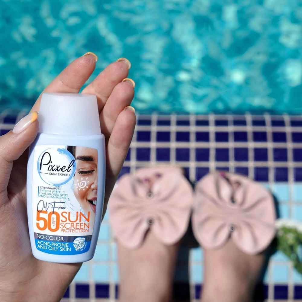 کرم ضدآفتاب بیرنگ پیکسل SPF50 مدل Oily Acne-Prone Skin، مناسب پوستهای چرب، حجم 50 میلیلیتر