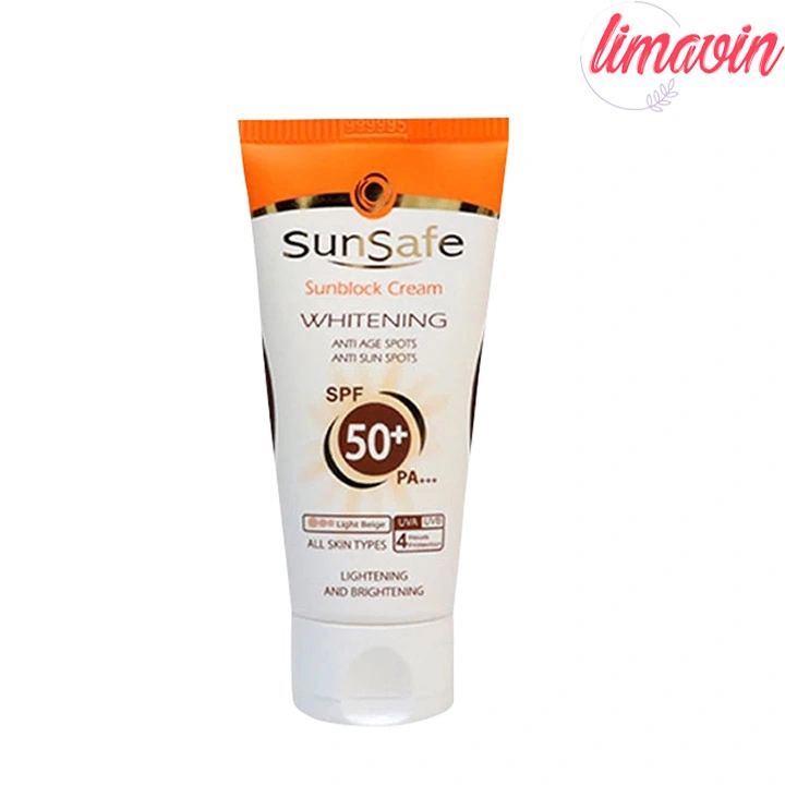 كرم ضد آفتاب رنگی سان سيف، مدل SPF50، مناسب انواع پوست تنالیته رنگ روشن و حجم 50 میلیلیتر، محافظت کننده در برابر اشعه UVA و UVB، مرطوب کننده، +++ PA، ضد لک، روشن کننده، ضد چروک، دارای فرمولاسیون فیزیکی، با ماندگاری 2 ساعته