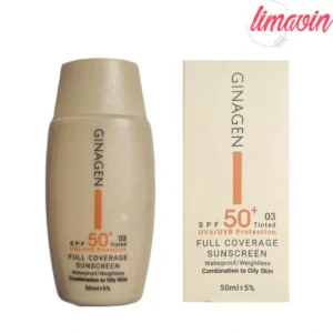کرم ضد آفتاب رنگی ژیناژن، SPF 50، مدل 01، ‌مناسب پوست‌های چرب و مختلط با تنالیته روشن و حجم 50 میلی‌لیتر
