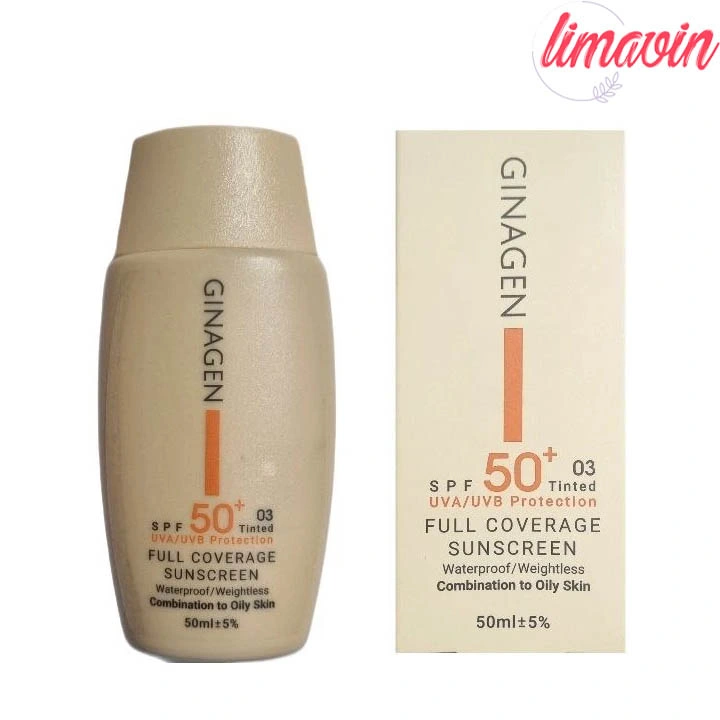 کرم ضد آفتاب رنگی ژیناژن، SPF 50، مدل 01، مناسب پوستهای خشک و نرمال با تنالیته متوسط و حجم 50 میلیلیتر، ضد آب، فاقد پارابن، محافظتکننده در برابر اشعههای UVA و UVB، ارای فرمولاسیون بدون الکل و گلیسیرین غنی شده با ویتامین E، با ماندگاری 4 ساعته