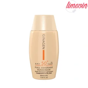 کرم ضد آفتاب رنگی ژیناژن مدل SPF50 محافظ UVA ،UVB، ضدآب، مناسب پوستهای چرب و مختلط حجم 50 میلیلیتر