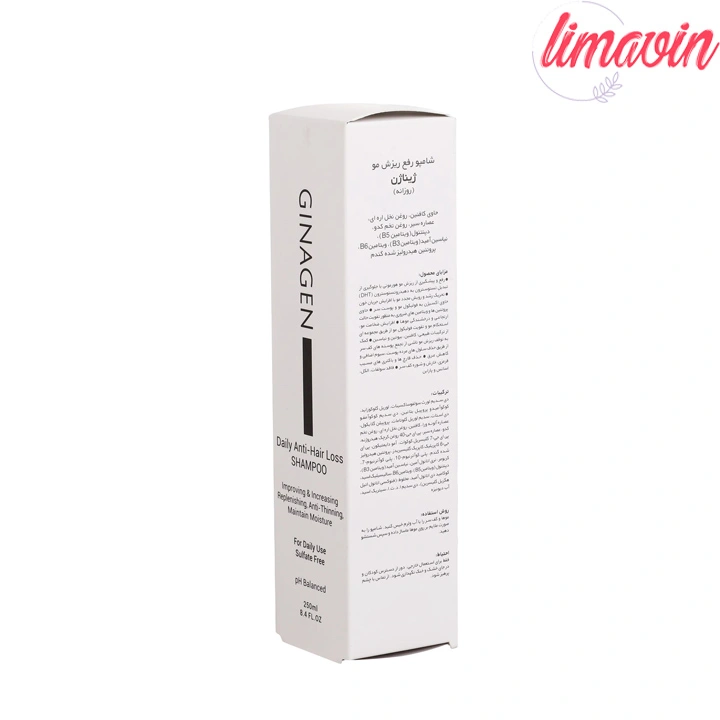 شامپو فری سولفات ضد ریزش مو ژیناژن مدل روزانه مناسب انواع مو حجم 250 میلی لیتر