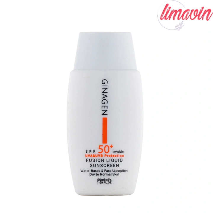 کرم ضد آفتاب بدون رنگ ژیناژن SPF 50 مدل Fusion Liquid مناسب پوستهای خشک و معمولی حجم 50 میلیلیتر