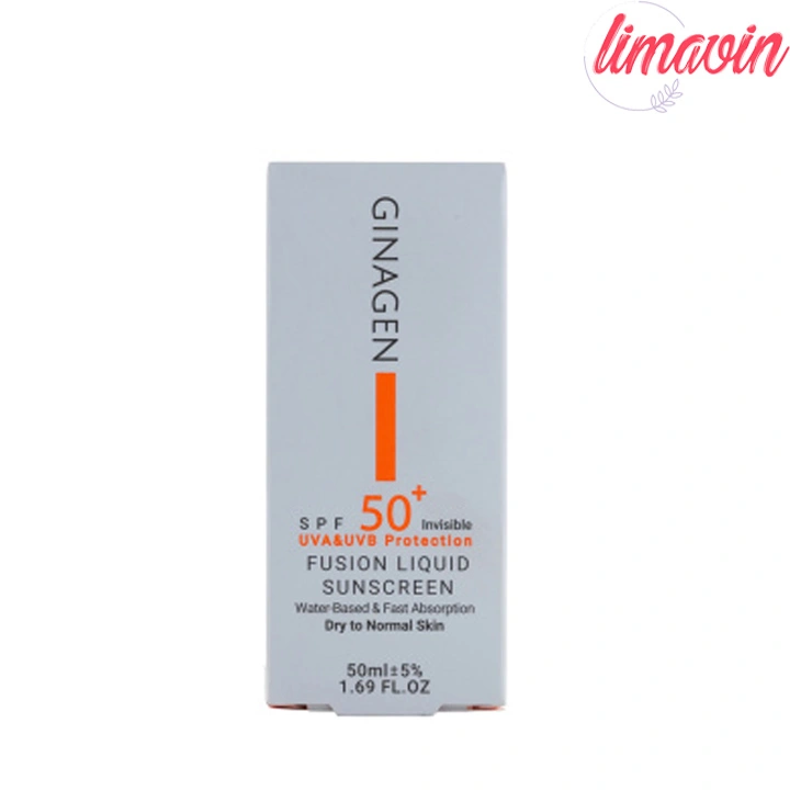 کرم ضد آفتاب بدون رنگ ژیناژن SPF 50 مدل Fusion Liquid مناسب پوستهای خشک و معمولی حجم 50 میلیلیتر