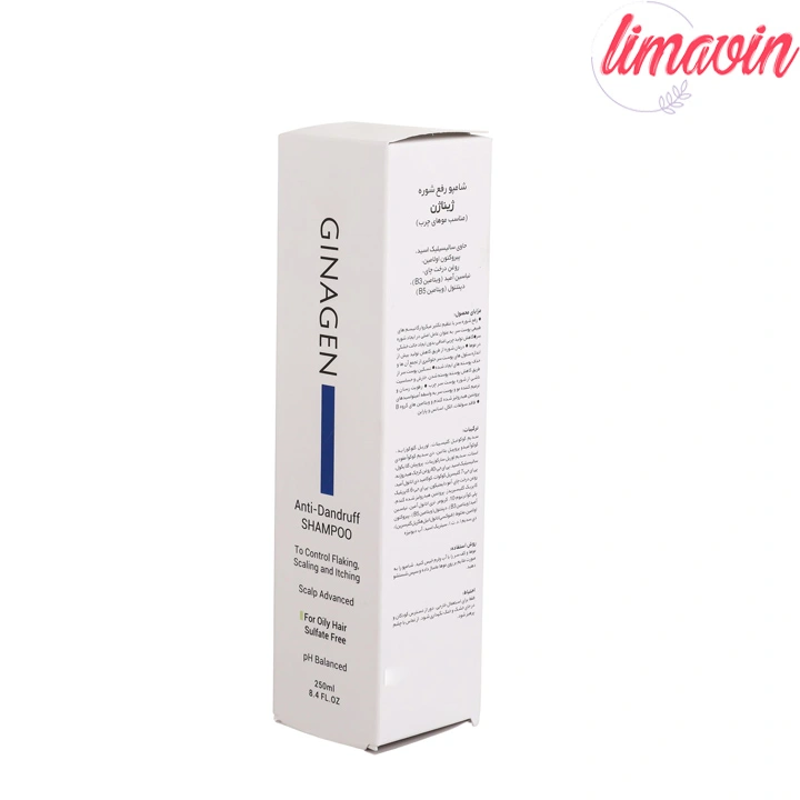 شامپو فری سولفات ضد شوره مو ژیناژن مدل PH Balanced مناسب موهای چرب حجم 250 میلی لیتر