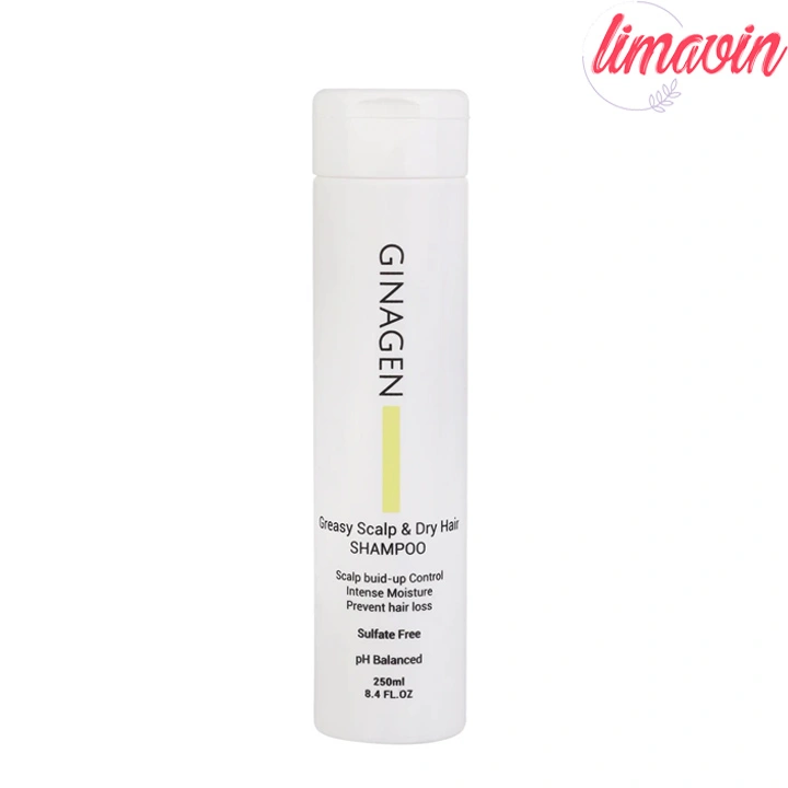 شامپو فری سولفات ضد ریزش مو ژیناژن مدل PH Balanced مناسب پوست سر چرب و ساقه مو خشک حجم 250 میلی لیتر