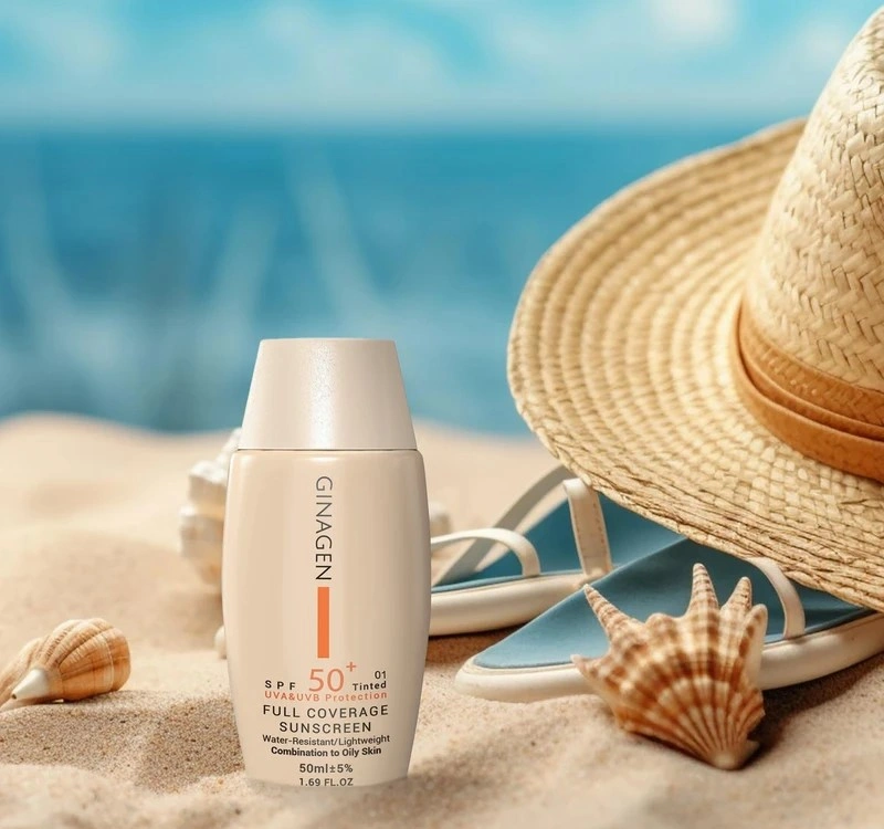 کرم ضد آفتاب رنگی ژیناژن مدل SPF50 مناسب پوستهای چرب و مختلط حجم 50 میلیلیتر - Image 3