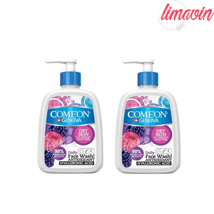 ژل شستشو صورت کامان مدل dry skin حجم 500 میلی لیتر مجموعه 2 عددی