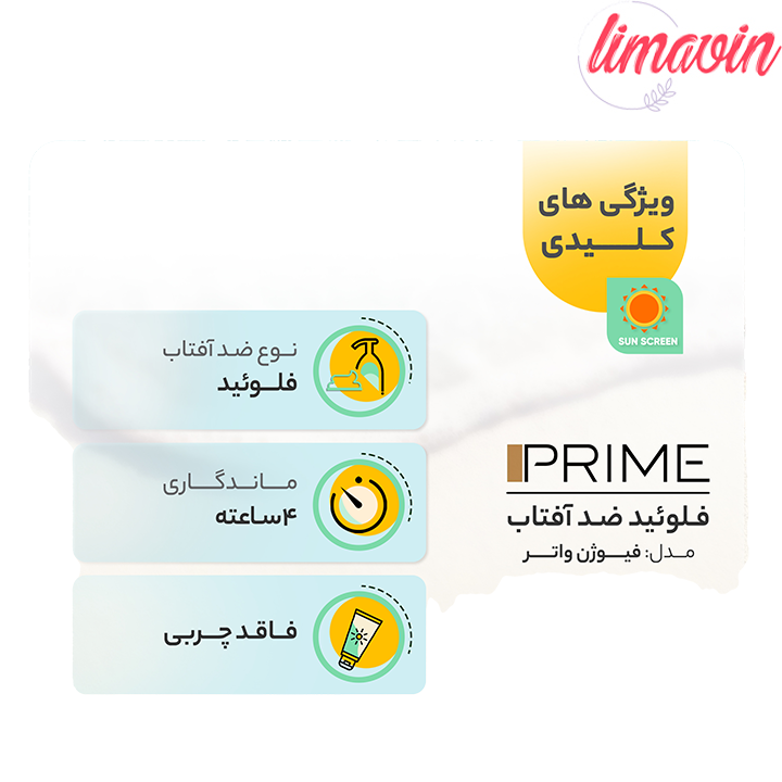 فلوئید ضد آفتاب رنگی پرایم، SPF 50، مدل فیوژن واتر، مناسب انواع پوست با تنالیته روشن-3