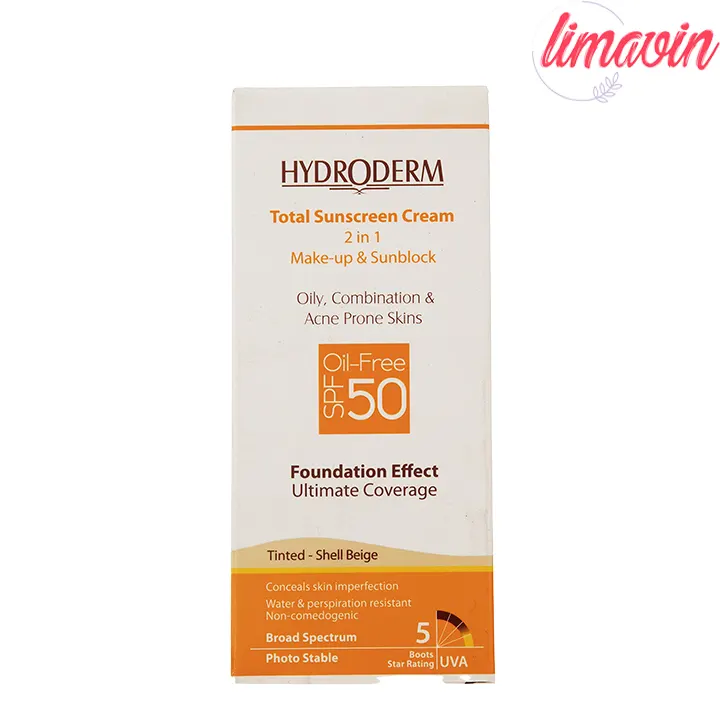 کرم ضد آفتاب رنگی SPF 50 هیدرودرم مدل 01 مناسب برای پوست چرب-1