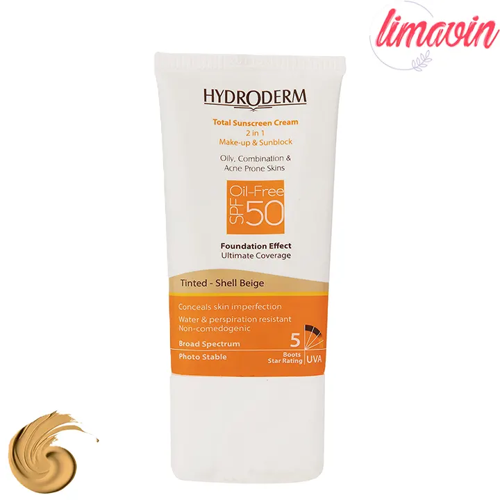 کرم ضد آفتاب رنگی SPF 50 هیدرودرم مدل 01 مناسب برای پوست چرب