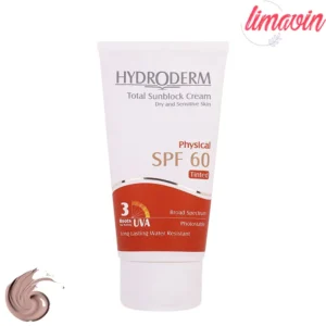 کرم ضدآفتاب رنگی هیدرودرم SPF60 مدل Phisical Tinted ‌مناسب پوست‌های حساس