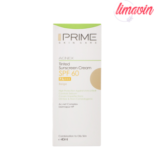کرم ضدآفتاب رنگی پرایم مدل Acnex Beige SPF60، مناسب پوست‌های چرب، حجم 40 میلی‌لیتر