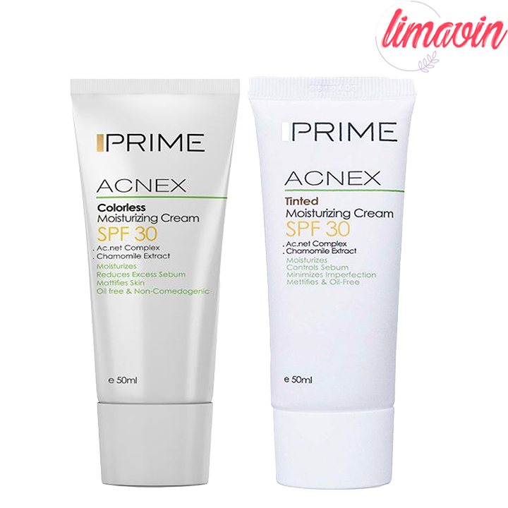 کرم مرطوب کننده پرایم مدل Acnex 30 حجم 50 میلی لیتر به همراه کرم مرطوب کننده