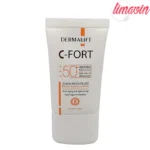 فلوئید ضد آفتاب بی رنگ درمالیفت SPF 50 مدل C-Fort مناسب انواع پوست‌ حجم 40 میلی‌لیتر