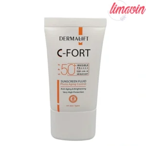 فلوئید ضد آفتاب بی رنگ درمالیفت SPF 50 مدل C-Fort مناسب انواع پوست‌ حجم 40 میلی‌لیتر