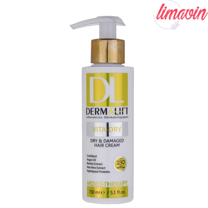 کرم مو درمالیفت مدل VITA DRY مناسب برای موهای خشک و آسیب دیده حجم 150 میلی لیتر