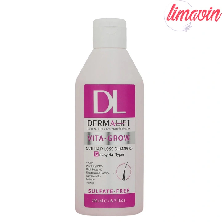 شامپو ضد ریزش و تقویت موهای چرب درمالیفت مدل Vita-Grow حجم 200 میلیلیتر