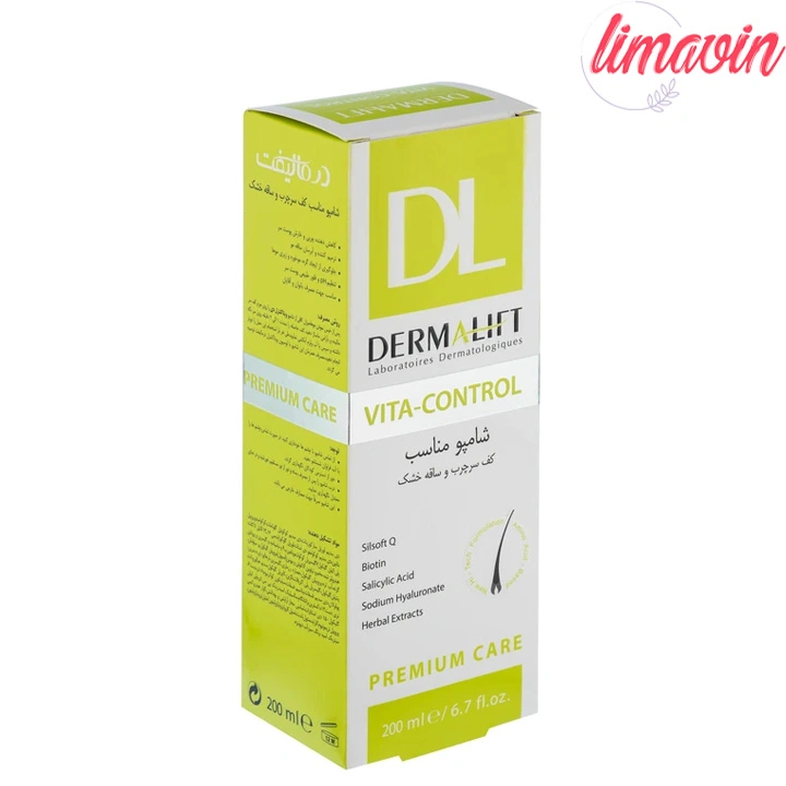 شامپو مو درمالیفت مدل Vita-Control مناسب موهای خشک و کف سر چرب حجم 200 میلی لیتر