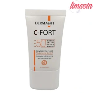 فلوئید ضد آفتاب بدون رنگ درمالیفت SPF 50 مدل C-FORT مناسب برای انواع پوست حجم 40 میلی لیتر