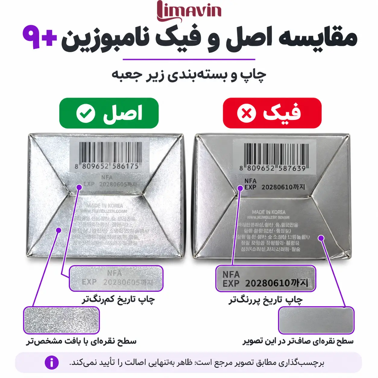 تفاوت اصل و فیک اسنس ضدچروک نامبوزین
