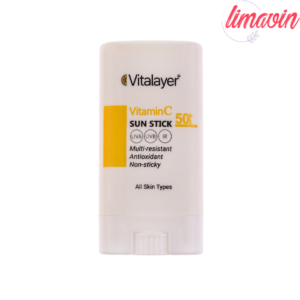 کرم ضد آفتاب استیکی بی‌رنگ ویتالیر SPF 50 مدل Vitamin C انواع پوست حجم 20 میلی‌ لیتر