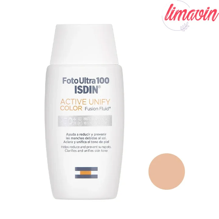 فلوئید ضدآفتاب رنگی ایزدین SPF50 مدل Active Unify مناسب انواع پوست، حجم 50 میلیلیتر