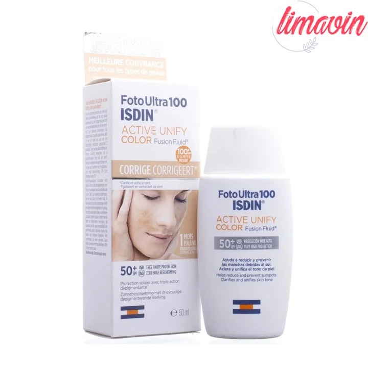 فلوئید ضدآفتاب رنگی ایزدین SPF50 مدل Active Unify مناسب انواع پوست، حجم 50 میلیلیتر - Image 2