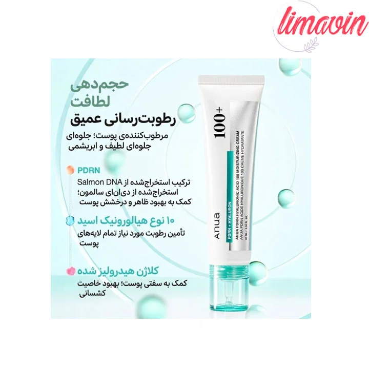 کرم مرطوب کننده PDRN و هیالورونیک اسید آنوا حجم 60 میلی لیتر - Image 5