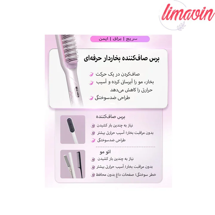 برس حرارتی و صاف کننده بخاردار شیگلم هیر مدل Hydra Shot Steam Pro - Image 4