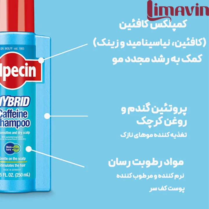 شامپو ضدریزش و آبرسان کافئین آلپسین مدل Hybrid حجم 250 میلی لیتر - تصویر 3