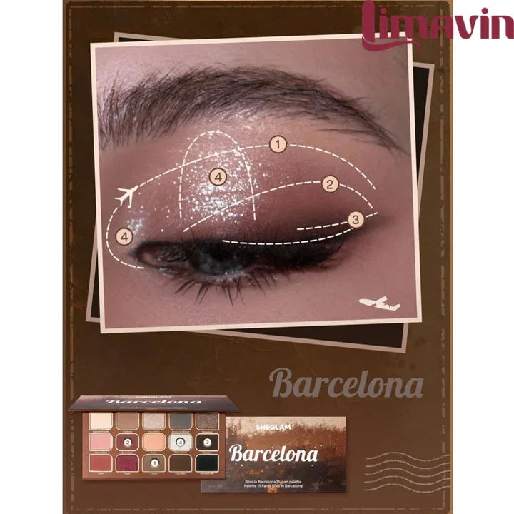پالت سایه چشم ۱۵ رنگ شیگلم مدل Bliss in barcelona - تصویر 4