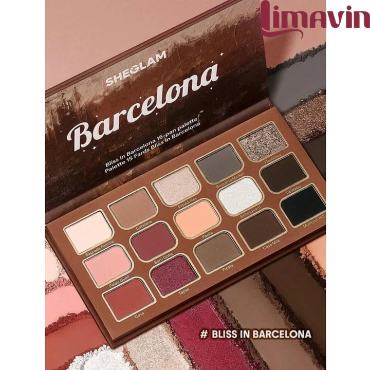 پالت سایه چشم ۱۵ رنگ شیگلم مدل Bliss in barcelona - تصویر 3